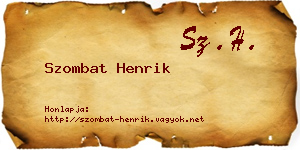 Szombat Henrik névjegykártya